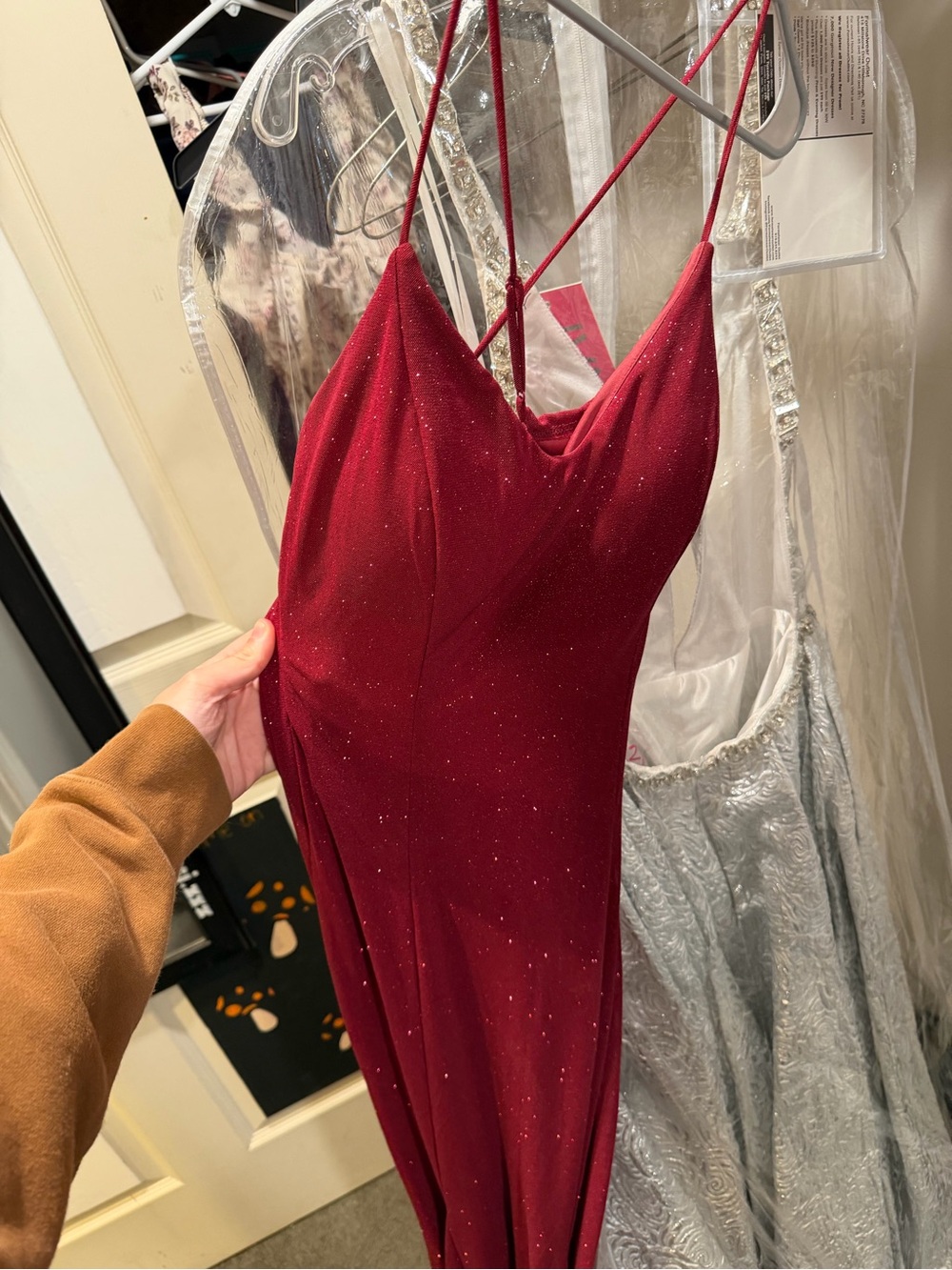 Windsor Sparkle Gown in Wine Red
